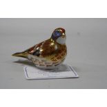 A BOXED ROYAL CROWN DERBY PAPERWEIGHT, 'Linnet' one of a Special Anniversary Edition for 2002,