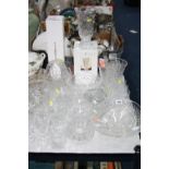 VARIOUS PIECES OF CUT/LEAD CRYSTAL GLASS