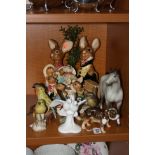 A GROUP OF ORNAMENTS, to include Royal Doulton Bulldog, HN1047, 'Always and Forever' Dove group,