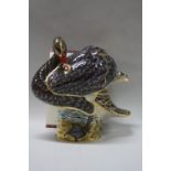 A BOXED LIMITED EDITION ROYAL CROWN DERBY PAPERWEIGHT, 'Black Swan' (Prestige), No.47/300,