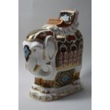 A BOXED ROYAL CROWN DERBY PAPERWEIGHT, 'Large Elephant', height approximately 21cm