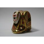 A BOXED ROYAL CROWN DERBY PAPERWEIGHT, 'Old Imari Snake'