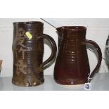 TWO STUDIO POTTERY JUGS, by Jeremy Leach, 1998-2001, height approximately 22cm (tallest) (2)