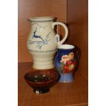 A ROYAL DOULTON JUG, Leaping Impala, D5516, height approximately 22cm, another jug, smaller,