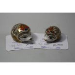 TWO BOXED LIMITED EDITION ROYAL CROWN DERBY PAPERWEIGHTS, 'Hawthorn', Mother Hedgehog and '