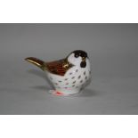 A BOXED ROYAL CROWN DERBY PAPERWEIGHT, 'Willow Tit'