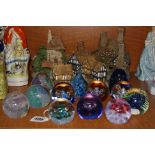 TWELVE CAITHNESS GLASS PAPERWEIGHTS, to include miniature 'Moonflower', 'Lacemaker 2001', 'Summer