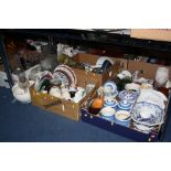 FIVE BOXES AND LOOSE CERAMICS, GLASS, etc, to include T.G. Green Cornish Wares, Royal Doulton Golden