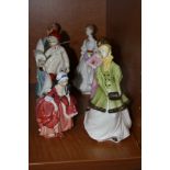 FIVE ROYAL WORCESTER FIGURES, 'November', 'Sweet Anne', 'Morning Walk', 'Winter Waltz' and 'The