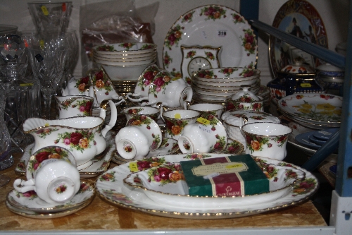 ROYAL ALBERT 'OLD COUNTRY ROSES' DINNERWARES AND TRINKETS, (over 60 pieces)