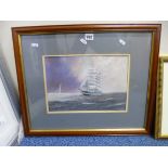 FREDERICK TORDOFF, a four masted barque with yacht, signed pastel, provenance - River Gallery
