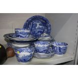 VARIOUS COPELAND SPODE ITALIAN BLUE AND WHITE TEAWARES, and Booths bowl