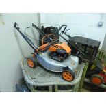 FLYMO QUICKSILVER 46SD PETROL SELF PROPELLED LAWNMOWER, with grassbox