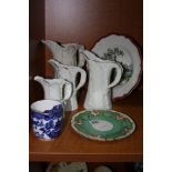 A GROUP OF ROYAL WORCESTER, to include a set of four graduating jugs, moustache cup and two