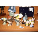 A GROUP OF CERAMICS, to include Beswick birds (6) (a/f),Black Faced Sheep No.1765 and five Masons