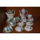 A ROYAL WORCESTER COFFEE SET, floral pattern, No.6794 (14), (missing milk and hairlines), together