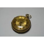 AN 18CT GOLD POCKET WATCH, with Roman numeral batons, hallmarks for London