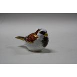 A BOXED ROYAL CROWN DERBY PAPERWEIGHT, 'House Sparrow'