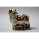 A BOXED ROYAL CROWN DERBY PAPERWEIGHT, 'Imari Ram' exclusively for Royal Crown Derby Visitor Centre