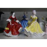 FOUR ROYAL DOULTON FIGURES, 'Ninette' HN 2379, 'Stephanie' HN 2811 (hairline), 'Fair Lady' HN 2193