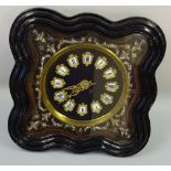 A FRENCH VINEYARD CLOCK, c.1860, the individual enamelled Roman numerals with ormolu mounts, the