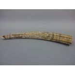 A REPRODUCTION 19TH CENTURY SCRIMSHAW RESIN TUSK, engraved with 'The ship Charles W Morgan New