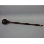 A 19TH CENTURY KNOBKERRIE, of typical form with copper and wire banding to shaft, pierced end for