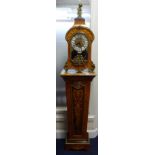 A CONTEMPORARY FRENCH LOUIS XV STYLE CLOCK, with ormolu mounts to include cherub finial and scroll