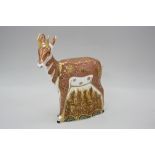 A BOXED LIMITED EDITION ROYAL CROWN DERBY PAPERWEIGHT, 'Pronghorn Antelope' No.177/950 (