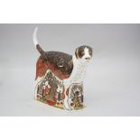 A BOXED LIMITED EDITION ROYAL CROWN DERBY PAPERWEIGHT, 'Foxhound' No.9 of 250 signature pre-