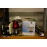 A QUANTITY OF ELECTRIC KITCHEN ITEMS, including a toaster, blender, etc
