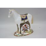 A BOXED LIMITED EDITION ROYAL CROWN DERBY PAPERWEIGHT, 'Race Horse' No.281/1500 specially