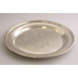 A SILVER COMMEMORATIVE PLATE, with Queen Victoria, Britannia and inscribed John Spencer Churchill,