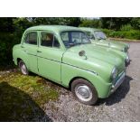 A STANDARD SUPER 10, petrol, Reg No LJA 690, four door saloon, green paint work, circa mid 1950's,