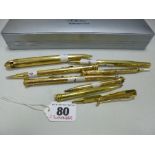 EIGHT ROLLED GOLD AND GOLD COLOURED PROPELLING PENCILS, including a Ronson Penciliter, etc (8)