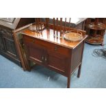 AN EDWARDIAN INLAID WASHSTAND, and two pictures (3)