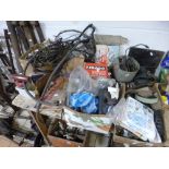 A SELECTION OF VINTAGE CAR PARTS, wing mirrors, brake shoes, etc