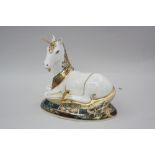 A BOXED LIMITED EDITION ROYAL CROWN DERBY PAPERWEIGHT, 'Unicorn' No.1826/2000, specially designed to