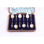 A CASED SET OF SiX SILVER APOSTLE SPOONS, Sheffield 1906 import mark, stamped 925