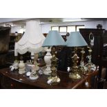 NINE ASSORTED TABLE LAMPS