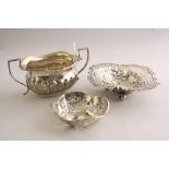 A SILVER PRESENTATION SUGAR BOWL, with half fluted body and twin handles, Chester 1902,