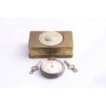 A LADIES CONTINENTAL FOB WATCH, together with a German Military box with motto 'GOTT MIT UNS', (