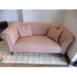 A VICTORIAN UPHOLSTERED DROP END SOFA