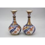 A PAIR OF MACINTYRE BURSLEM FLORAL VASES, decorated in the Imari palette, heightened in gilt,