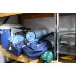 A QUANTITY OF CAMPING GEAR, including two four man Pro Action tents, changing tent, ground mat,