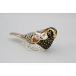 A BOXED ROYAL CROWN DERBY PAPERWEIGHT, 'Bunting'