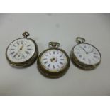 THREE CONTINENTAL POCKET WATCHES