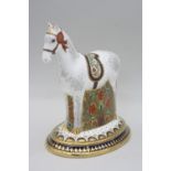 A BOXED LIMITED EDITION ROYAL CROWN DERBY PAPERWEIGHT, 'Show Pony' from designers Choice