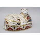 A BOXED LIMITED EDITION ROYAL CROWN DERBY PAPERWEIGHT, 'Lion Cub' No.458/1500, the second in a