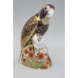 A BOXED ROYAL CROWN DERBY PAPERWEIGHT, 'Bronze Winged Parrot'